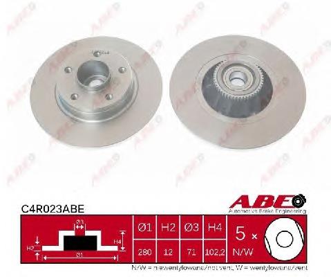 Tarcza hamulcowa tylna ABE C4R023ABE cena, od 89,68 USD