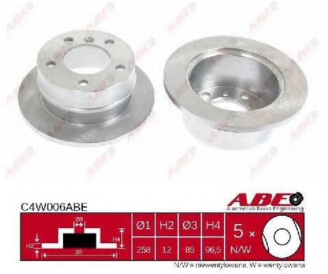 Tarcza hamulcowa tylna ABE C4W006ABE cena, od 44,33 USD