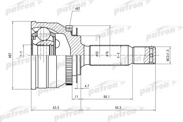 Przegub homokinetyczny przedni zewnętrzny Hyundai/Kia 495001C460