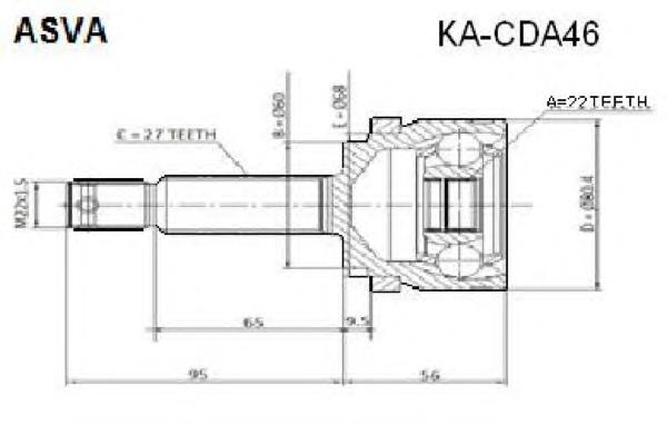 495911H012 Hyundai/Kia przegub homokinetyczny przedni zewnętrzny