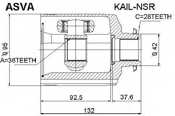 496052PA00 Hyundai/Kia przegub homokinetyczny wewnętrzny przedni prawy