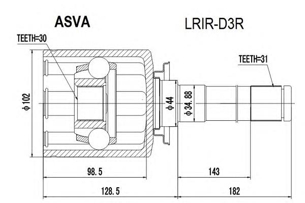 Półoś tylna prawa Land Rover Range Rover SPORT I (L320)