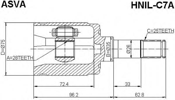 44310S5AJ00 Honda Przegub homokinetyczny wewnętrzny przedni lewy