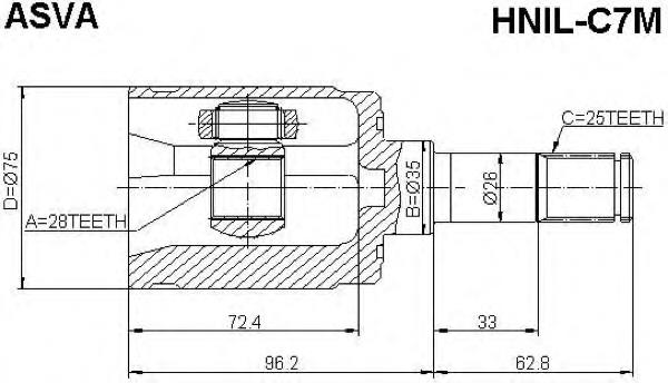 Przegub homokinetyczny wewnętrzny przedni lewy Honda 44310S5AJ00 cena, od 39,92 USD