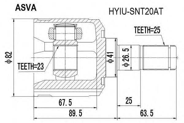 4950538C00 Hyundai/Kia Przegub homokinetyczny przedni wewnętrzny
