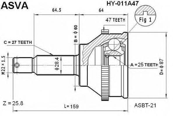 495003A216 Hyundai/Kia przegub homokinetyczny przedni zewnętrzny