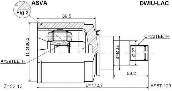 Przegub homokinetyczny przedni wewnętrzny General Motors 96888653 cena, od 8,77 USD
