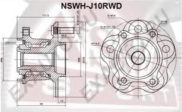 NSWHJ10RWD Asva piasta tylna