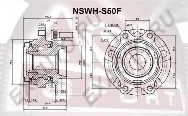 NSWHS50F Asva piasta przednia