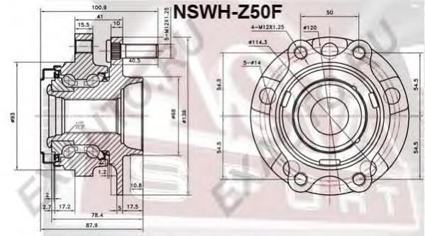 NSWHZ50F Asva piasta przednia