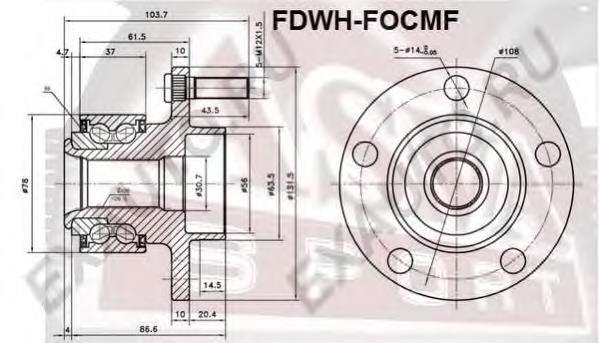 Piasta przednia KWD1027 Dayco