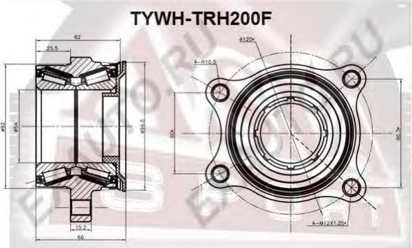 Łożysko piasty przedniej Toyota 4356026010 cena, od 62,00 USD