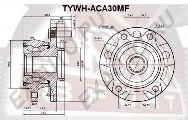 4355002080 Toyota piasta przednia