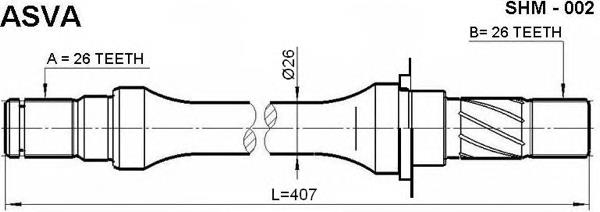 Wał napędowy półosi pośredni G00325710A Mazda