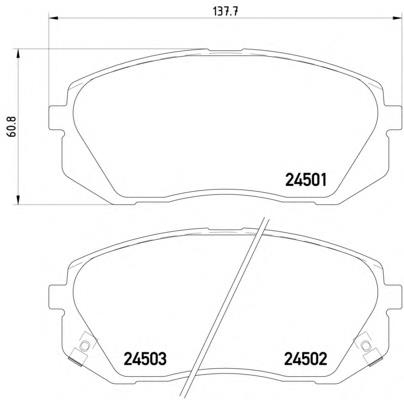 Klocki hamulcowe przednie tarczowe 581012S500 Hyundai/Kia
