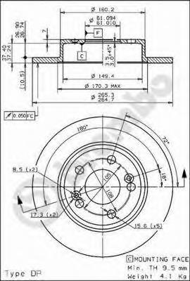 Tarcza hamulcowa tylna 7701205846 Renault (RVI)
