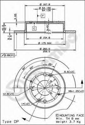 42510S84A50 Honda Tarcza hamulcowa tylna