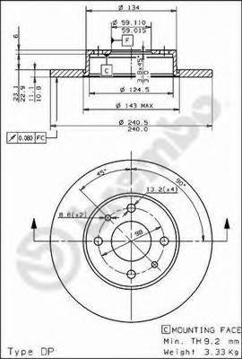 Tarcza hamulcowa tylna Brembo 08491710