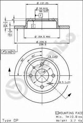 08.5211.10 Brembo tarcza hamulcowa przednia