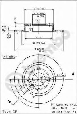 Tarcza hamulcowa tylna Volvo 440 445