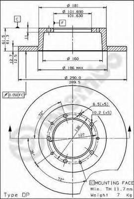 Tarcza hamulcowa tylna Land Rover 571912 cena, od 52,24 USD