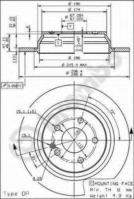 Tarcza hamulcowa tylna Brembo 08840510
