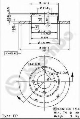 08363610 Brembo Tarcza hamulcowa przednia