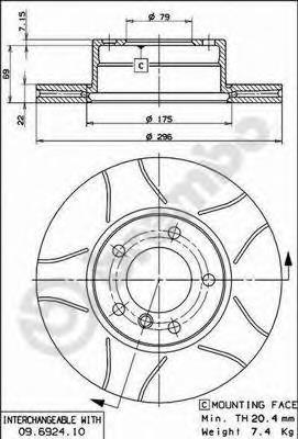 Do koszyka 09692475 Brembo Tarcza hamulcowa przednia