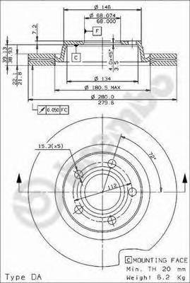 09.7196.11 Brembo tarcza hamulcowa przednia