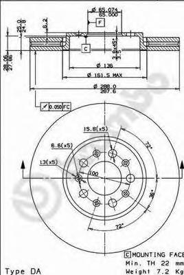 09.7010.21 Brembo tarcza hamulcowa przednia