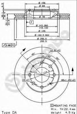 Tarcza hamulcowa przednia Mitsubishi MB668886 cena, od 45,42 USD