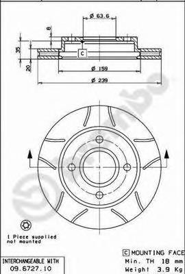 09672777 Brembo Tarcza hamulcowa przednia