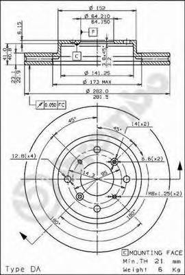 Do koszyka 09675210 Brembo Tarcza hamulcowa przednia