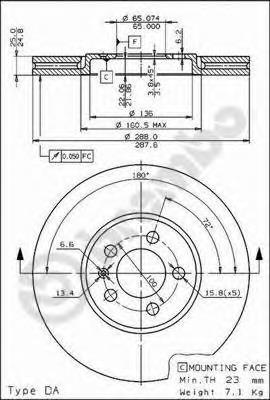 Do koszyka 09674710 Brembo Tarcza hamulcowa przednia