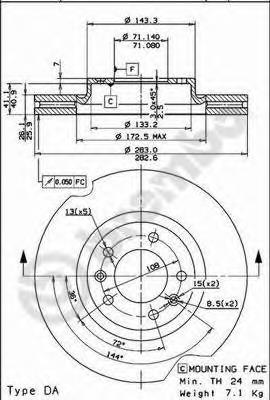 09.8303.10 Brembo tarcza hamulcowa przednia