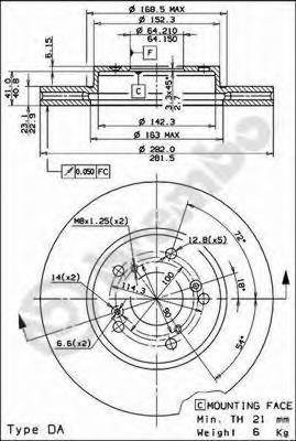 09793211 Brembo Tarcza hamulcowa przednia