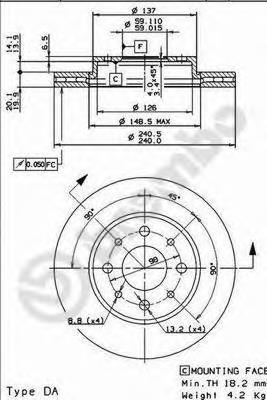 09.8616.10 Brembo tarcza hamulcowa przednia