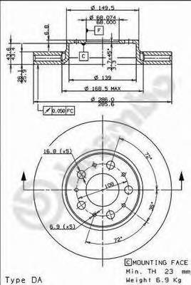 09.8633.11 Brembo tarcza hamulcowa przednia