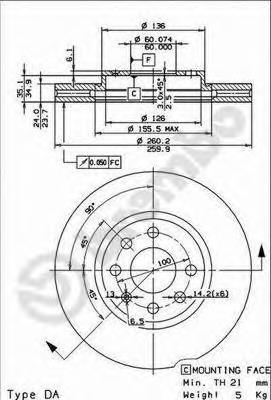 09860110 Brembo tarcza hamulcowa przednia