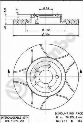 Tarcza hamulcowa przednia Brembo 09493976 cena, od 45,09 USD