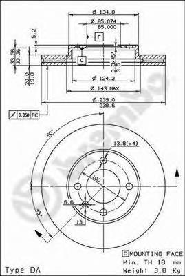 09.4765.14 Brembo tarcza hamulcowa przednia