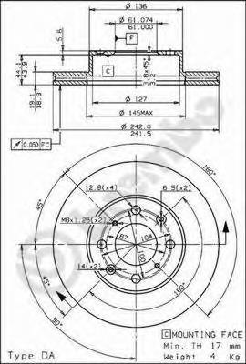 Tarcza hamulcowa przednia Honda 45251SA6670 cena, od 78,65 USD