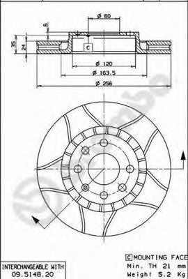 09.5148.76 Brembo tarcza hamulcowa przednia