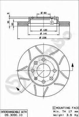 09.3090.75 Brembo tarcza hamulcowa przednia