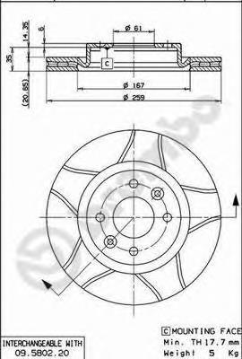 Tarcza hamulcowa przednia Brembo 09580276 cena, od 33,48 USD