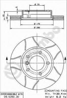 09.5390.77 Brembo tarcza hamulcowa przednia