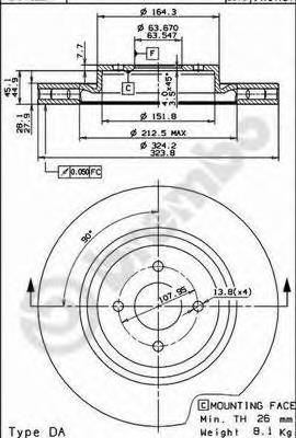 Tarcza hamulcowa przednia Ford 1134864 cena, od 71,60 USD