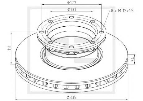 9704230412 Mercedes Tarcza hamulcowa tylna