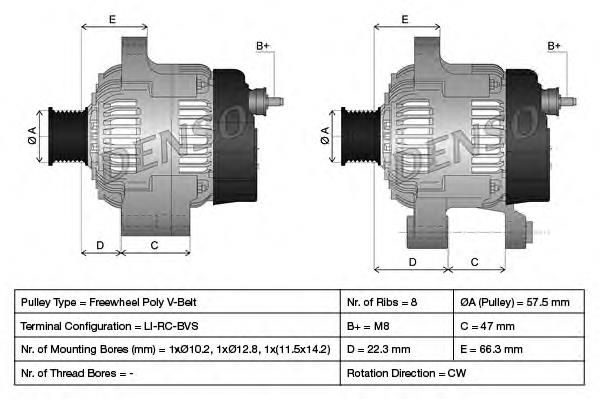 DAN987 Denso Alternator