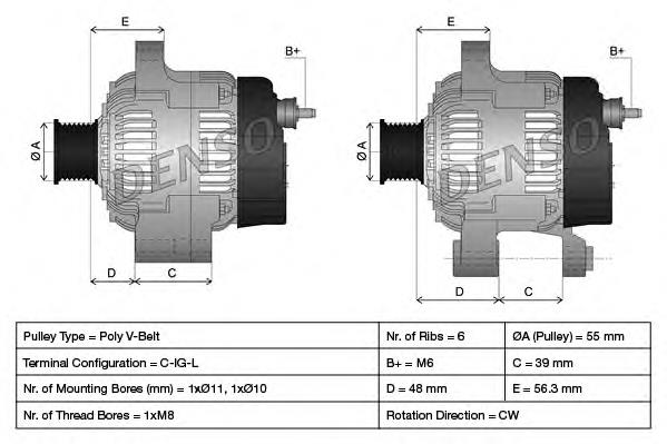 Do koszyka 27060B1050 Toyota Alternator